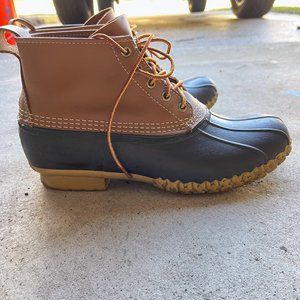 LL Bean Duck Boots 175051 Men’s size 10 M Tan/Brown Lace Waterproof / Preowned